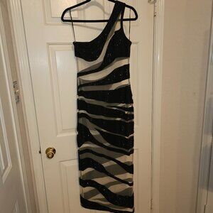 Rhinestone & Sheer Cocktail Dress